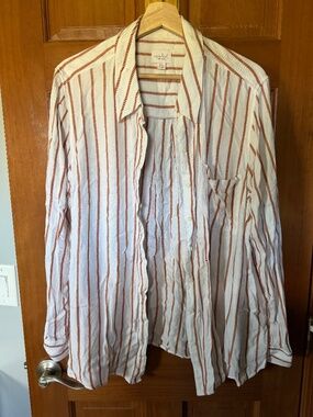 Soft Striped Maternity Button-Down